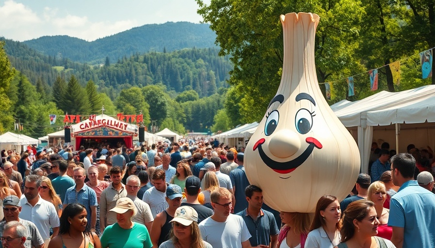 Gilroy Garlic Festival return with crowd and garlic mascot.
