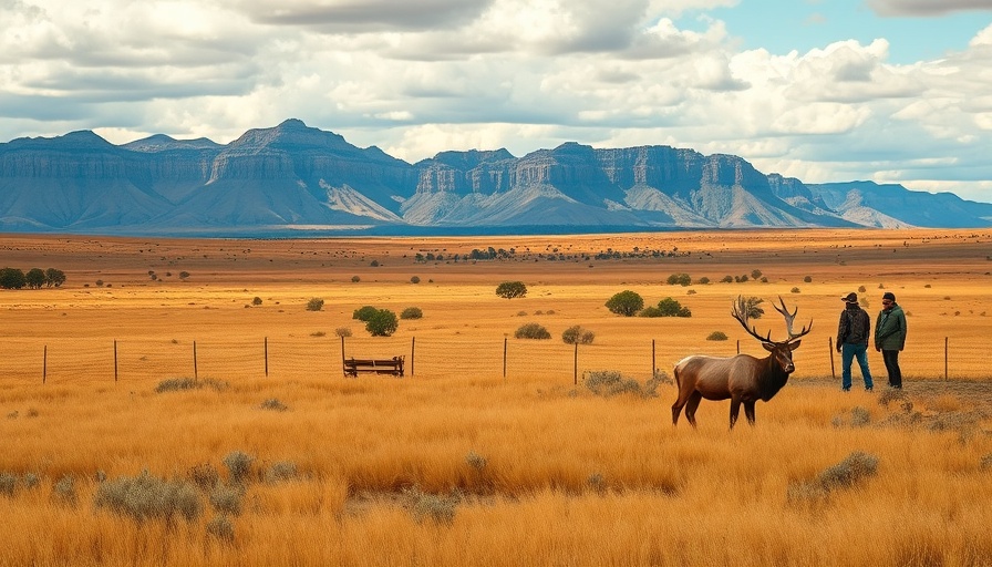 Massive ranch for sale featuring expansive fields and distant cliffs.