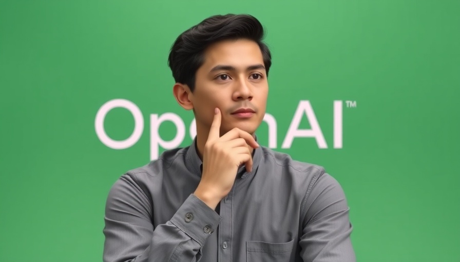 Sam Altman firing drama: person sits against green OpenAI backdrop.