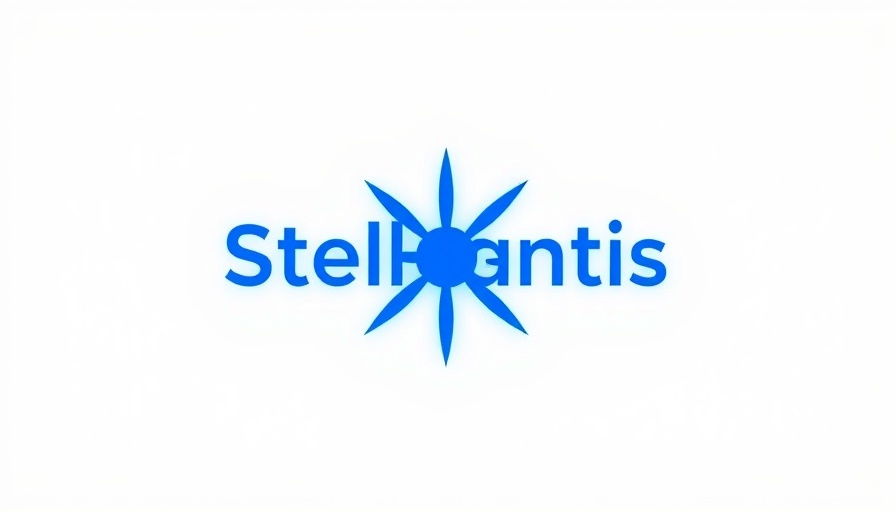 Stellantis logo with blue circular design on white background.