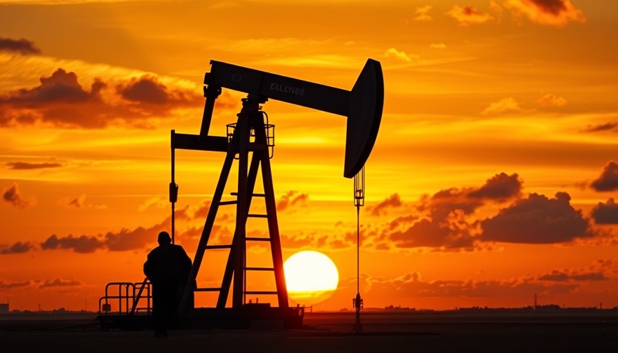 Silhouette of oil pumpjack at sunset symbolizing energy policies