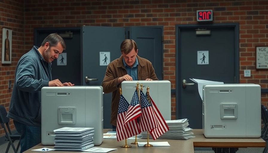 Voting setup in hallway amid election order confusion.