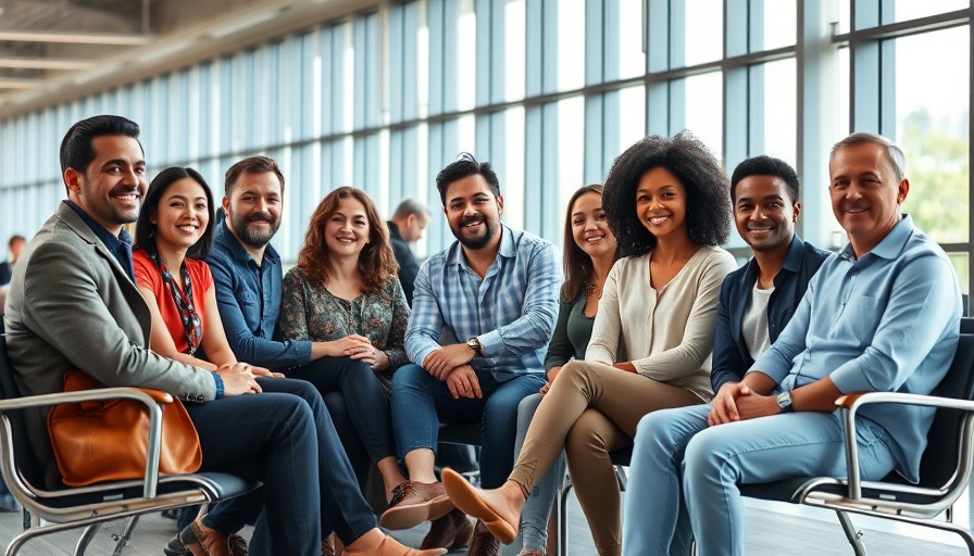 Group of people in a waiting area discussing keeping sick employees in employment.