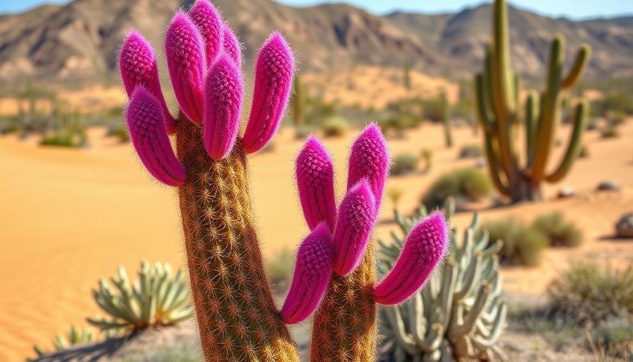 Vibrant pink cactus in desert landscape, showcasing hottest AI models.