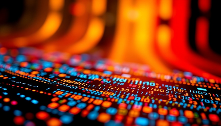 Colorful binary code patterns representing technology news.