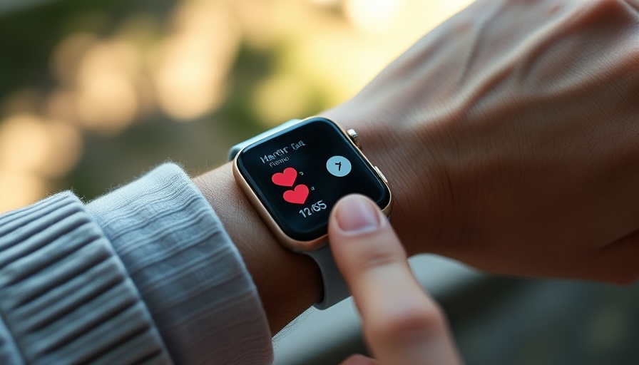 Close-up of smartwatch showing heart rate, Apple AI Health Coach.