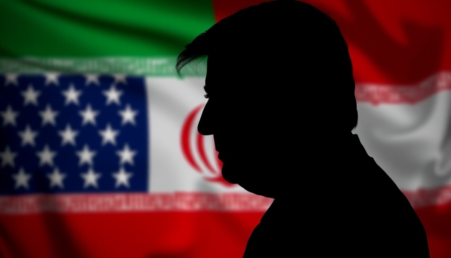 Silhouette of figure with U.S. and Iran flags indicating tensions