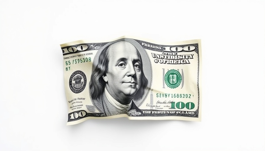 Crumpled hundred-dollar bill represents American promise worth.