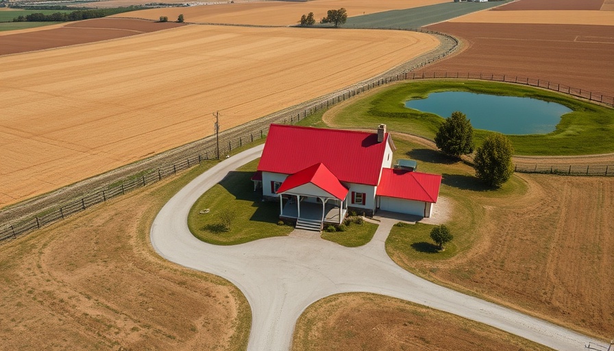 Scenic aerial view of farmhouse in Slinger School District.