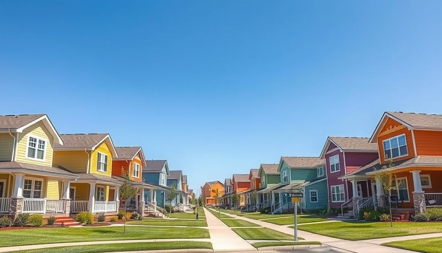 Colorful suburban houses, related to undervalued REIT stocks.