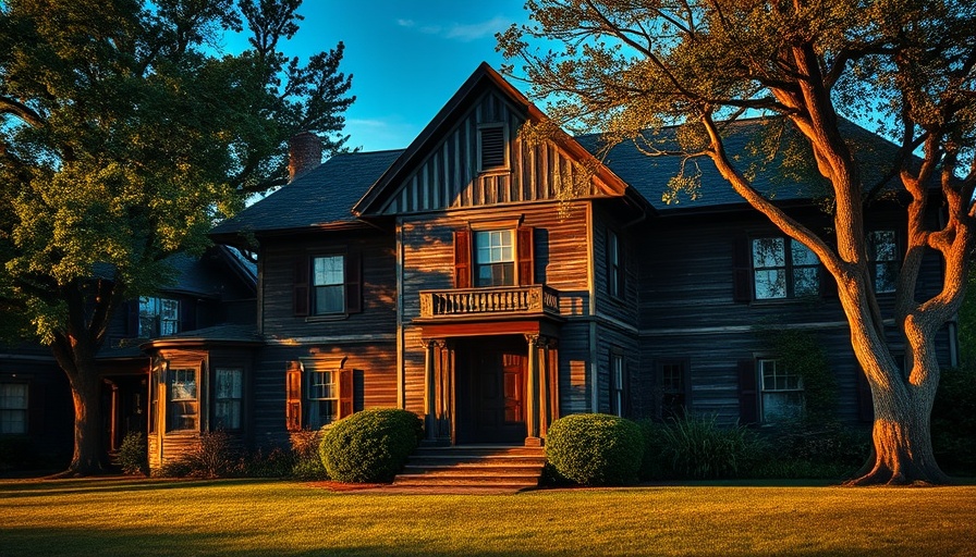 Colonial manor with eerie charm for sale, daytime view.