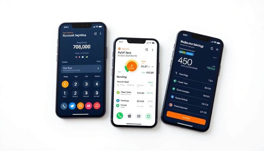Digital banking interface showing account balances and security features.