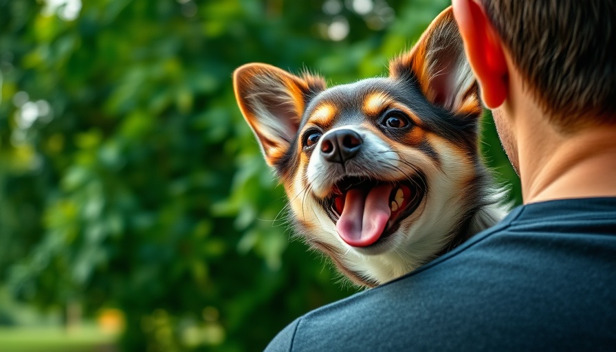 Fostering a dog for the first time: Happy dog with owner in a park.