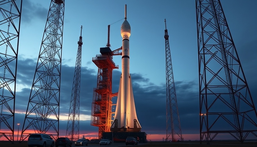 Blue Origin's New Glenn rocket on launch pad during second launch.