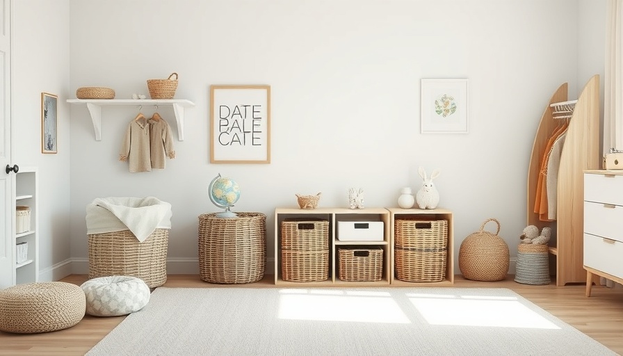 Budget-Friendly Kids Room Organization with wicker baskets and globe.