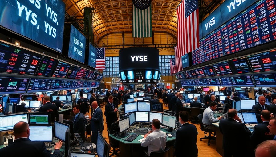 New York Stock Exchange trading floor and activity, related to fraud charges against Americanas executives.