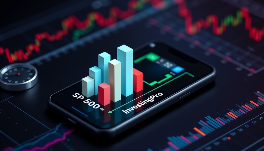 3D graph on phone, S&P 500, InvestingPro.