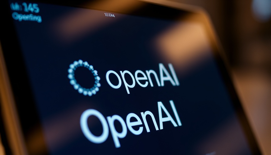 OpenAI logo on screen symbolizing $40 billion funding.
