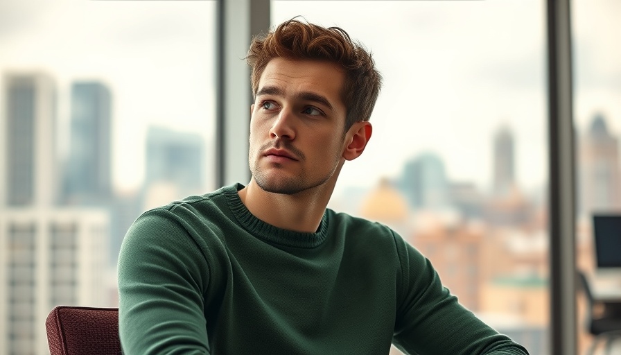 Professional setting with thoughtful young man, Open AI language model release focus.