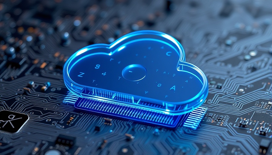Futuristic digital cloud over circuit board symbolizing AI data, by AI data center chipmaker Retym.