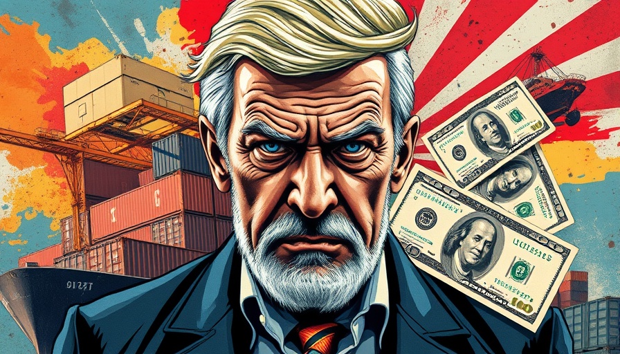 Trump trade war impact visual with containers and dollars
