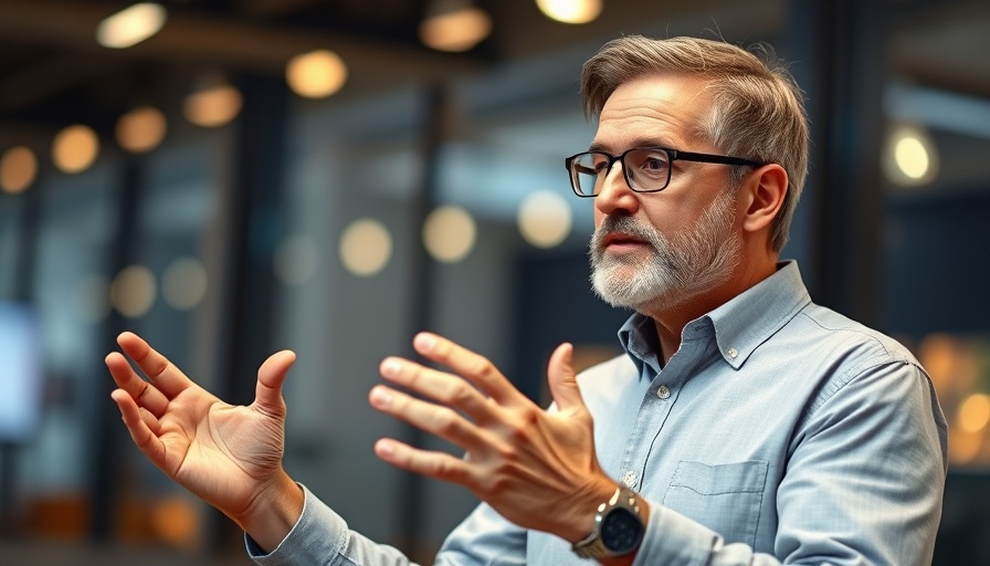Middle-aged man discussing stock market outlook in studio.