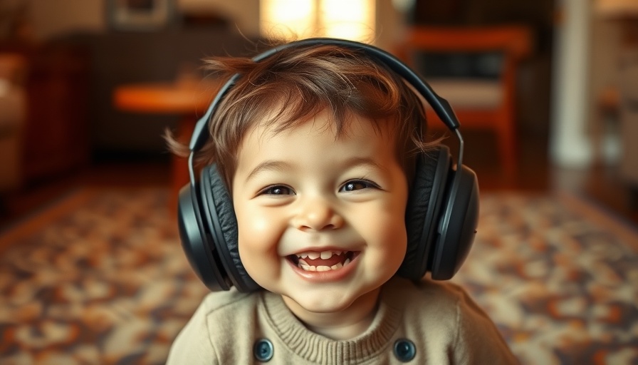 Young child wearing earmuffs to protect hearing in cozy room.