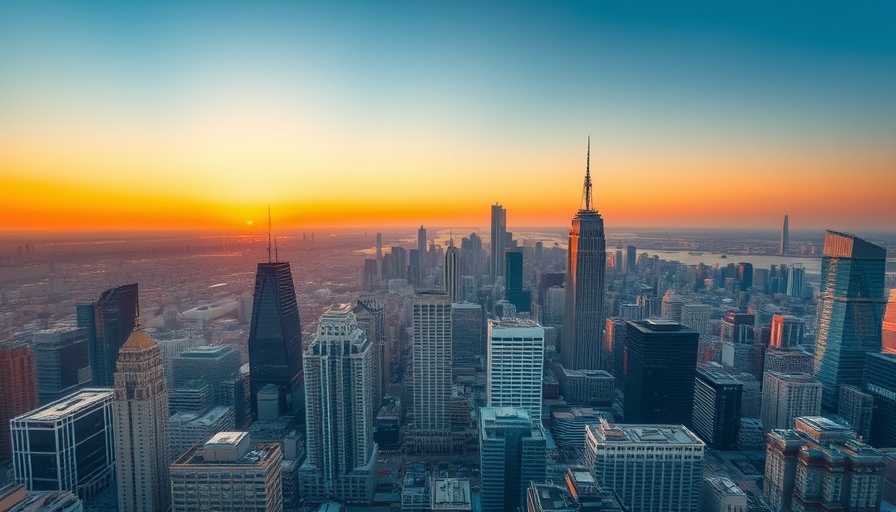 Aerial view of Ohio cityscape at sunset, homes for sale in Ohio.