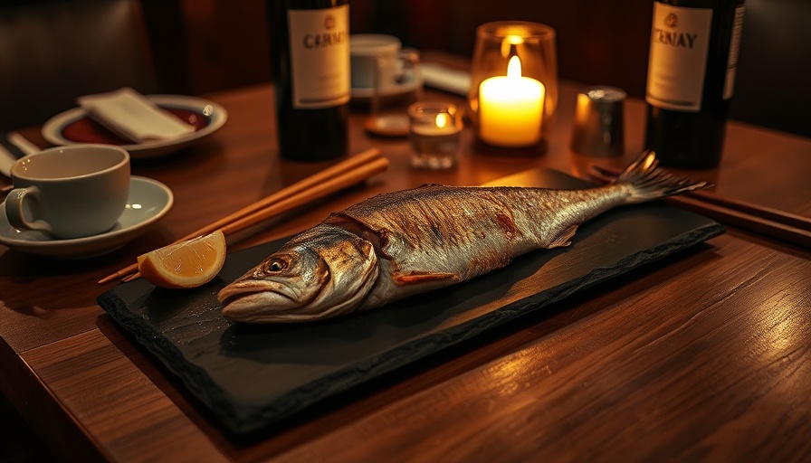 MaruJun San Rafael restaurant elegant dining setup with fish and wine.