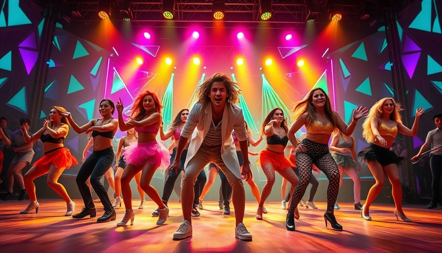 Broadway Returns to Bay Area: Energetic stage performance with vibrant lighting.