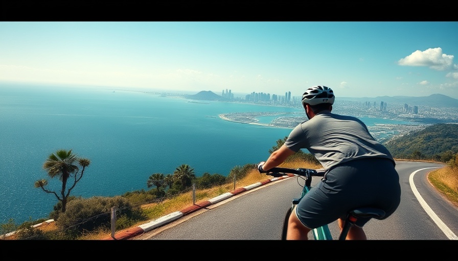 Sausalito traffic revisions: cyclist on coastal road with cityscape