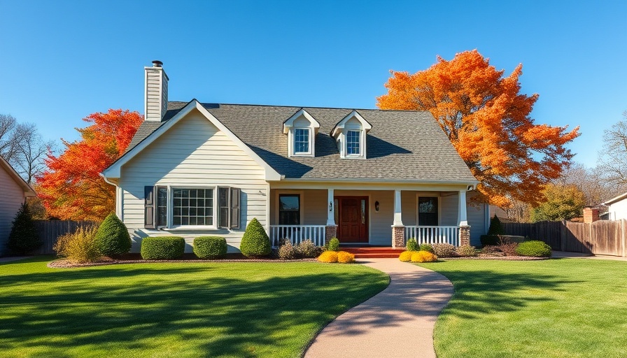 Suburban house with autumn trees, ideal for foundation inspection context.