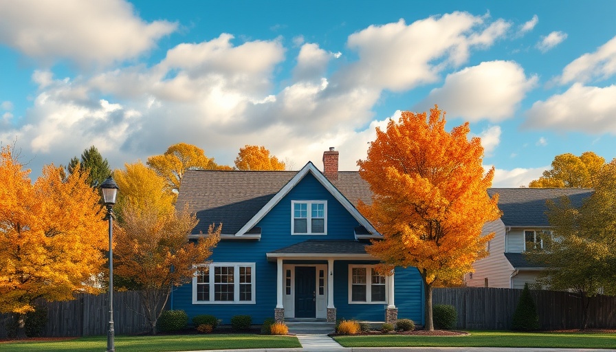 Suburban home in autumn, ideal for foundation inspection before buying a house.