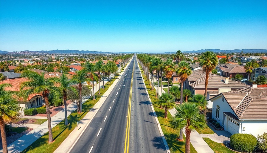 Sunny California street with palm trees, highlighting pros and cons.