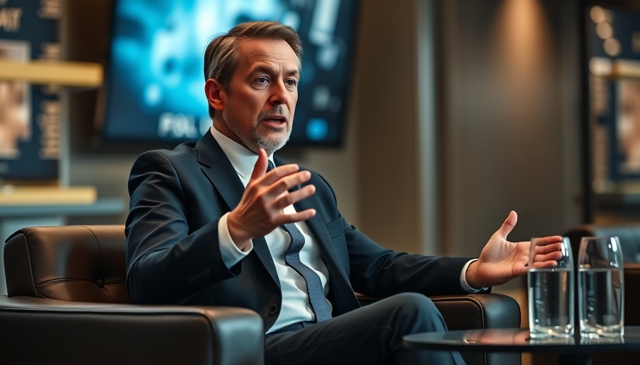A man discussing tariff impact on investments at a panel.