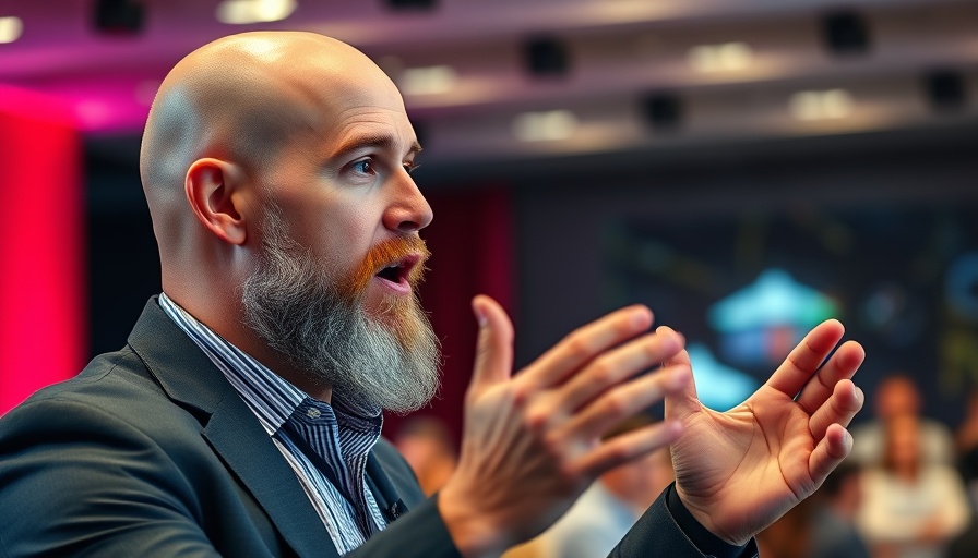 Businessman discussing Andreessen Horowitz TikTok investment at a conference.