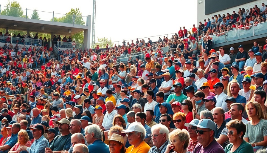 Diverse crowd at a sunny outdoor event, enjoying gathering.