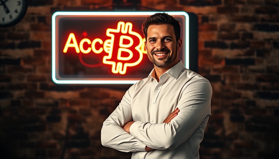 Circle IPO news backdrop with Bitcoin sign on brick wall.