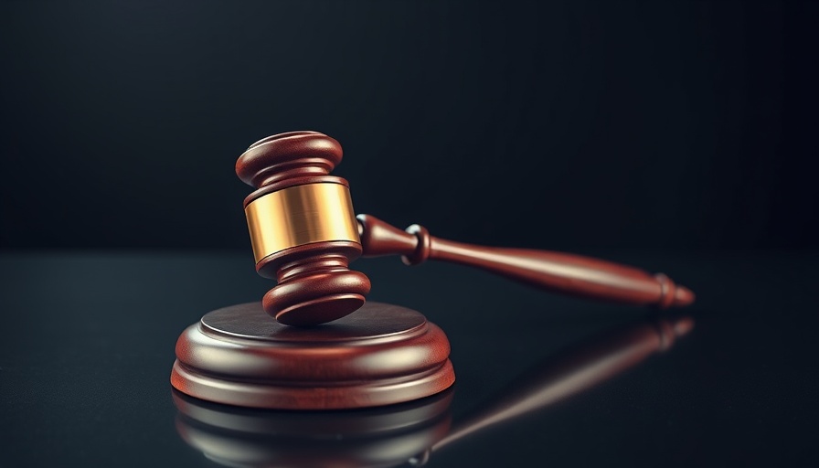 Gavel symbolizing legal proceedings in real estate fraud scheme.