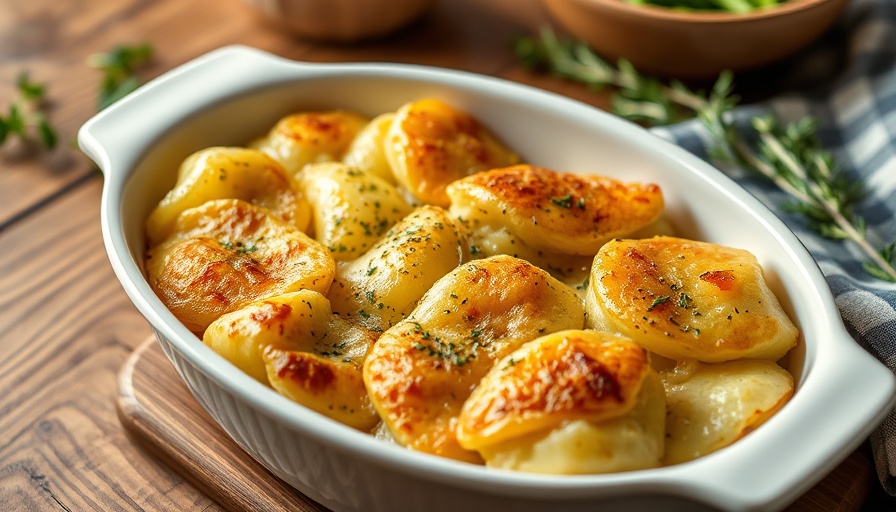 Holly's Cooking Challenge Scalloped Potatoes in a white dish.