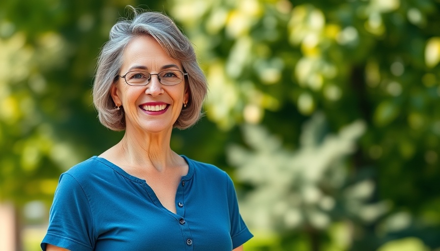 Smiling woman outdoors, Wisconsin state schools chief reelection