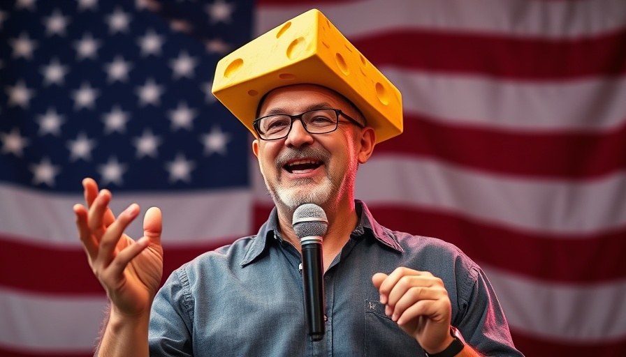 Wisconsin Supreme Court election event with speaker in cheese hat.