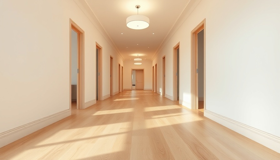 Lighter floors enhance home transformation in a bright hallway.