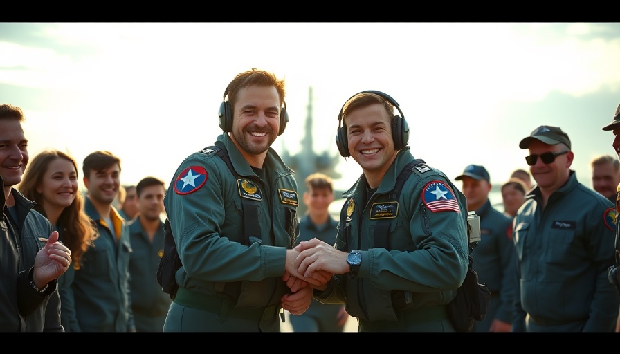 Val Kilmer and Tom Cruise final scene celebration.