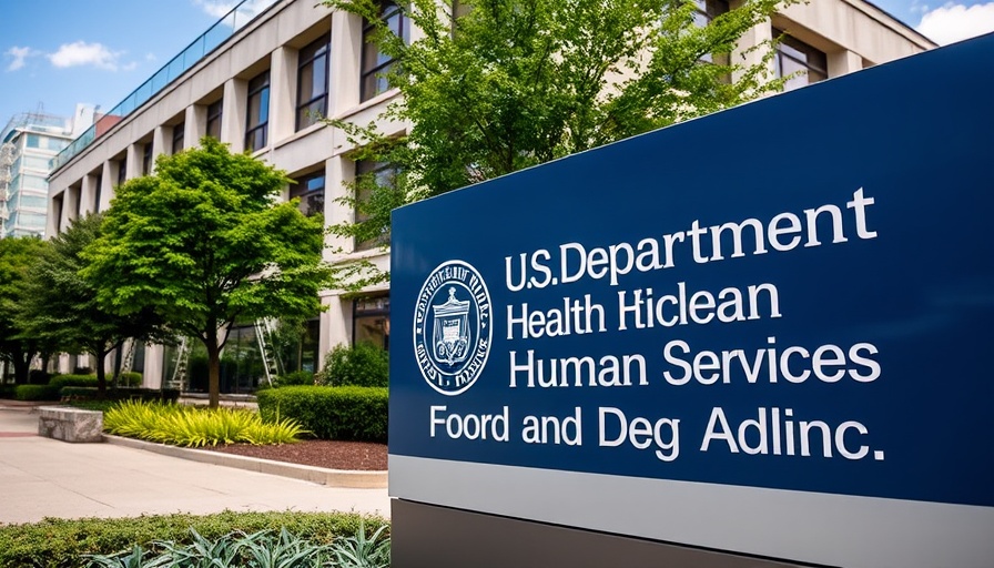 FDA headquarters sign near lush garden represents healthcare infrastructure and investment.