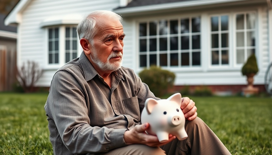 Older man pondering life holding a piggy bank, depicting Wealthy Americans Shorter Lifespans.
