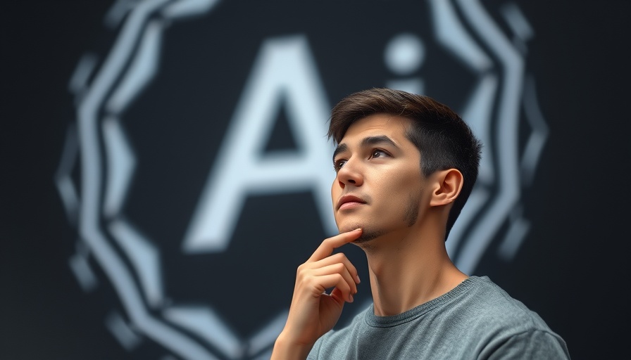 Thoughtful man in front of OpenAI logo, OpenAI nonprofit goals.
