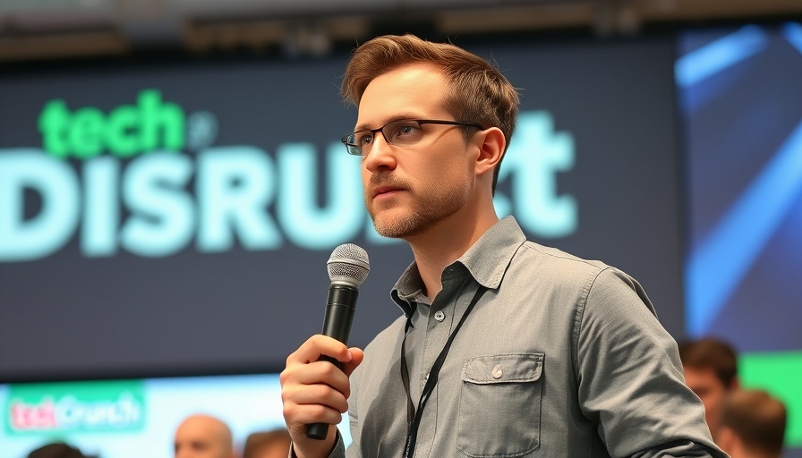 Casual man speaking at TechCrunch event discussing Automattic layoffs.