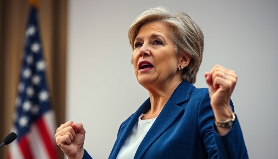 Passionate speaker in blue blazer at Maine event.
