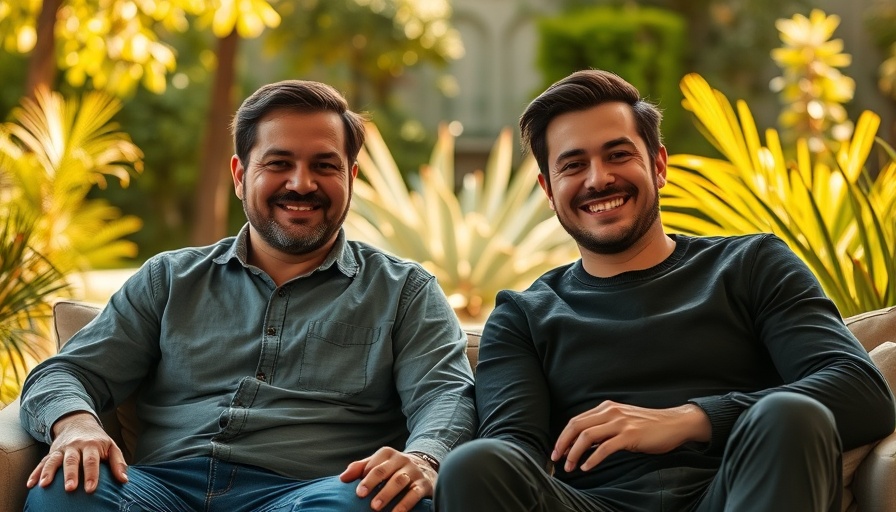 Two men sitting together outdoors, employee health insurance choices context.